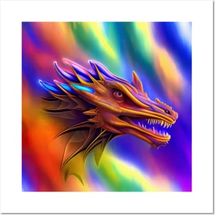 Aurora Borealis Rainbow Dragon Posters and Art